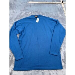 Neiman Marcus Exclusive Men's Blue Crew Neck Sweater Size Large NWT Cotton Blend